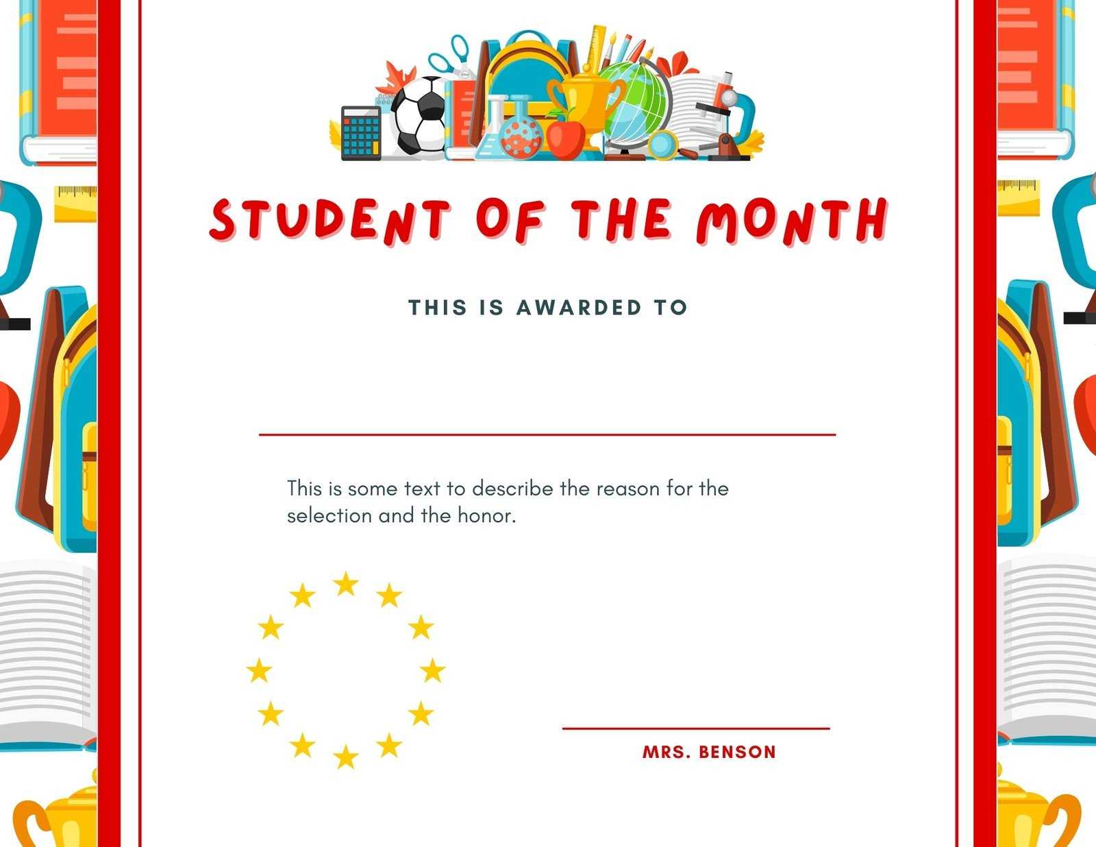 Page 10 – Free Printable, Customizable Student Certificate  Regarding Free Printable Student Of The Month Certificate Templates