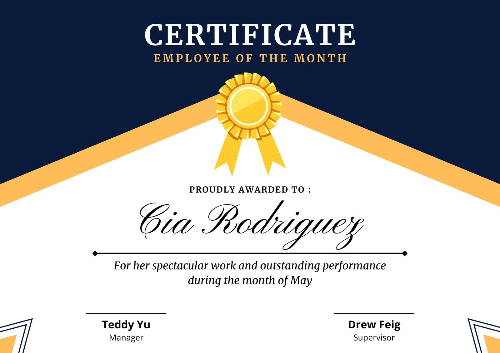Page 10 - Free printable, customizable work certificate templates  Pertaining To Employee Of The Month Certificate Template With Picture