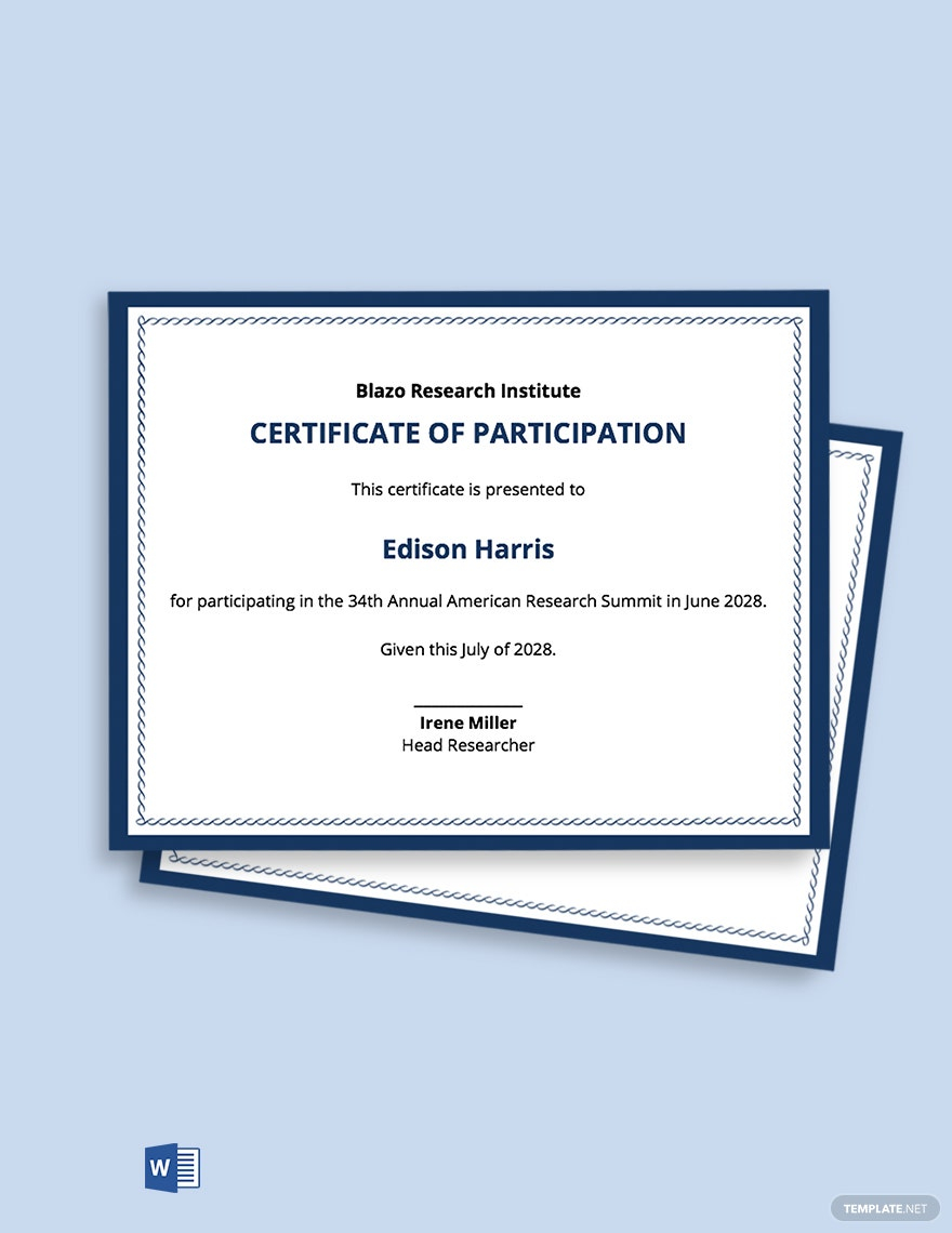 Participation Certificates Templates - Design, Free, Download  In Participation Certificate Templates Free Download