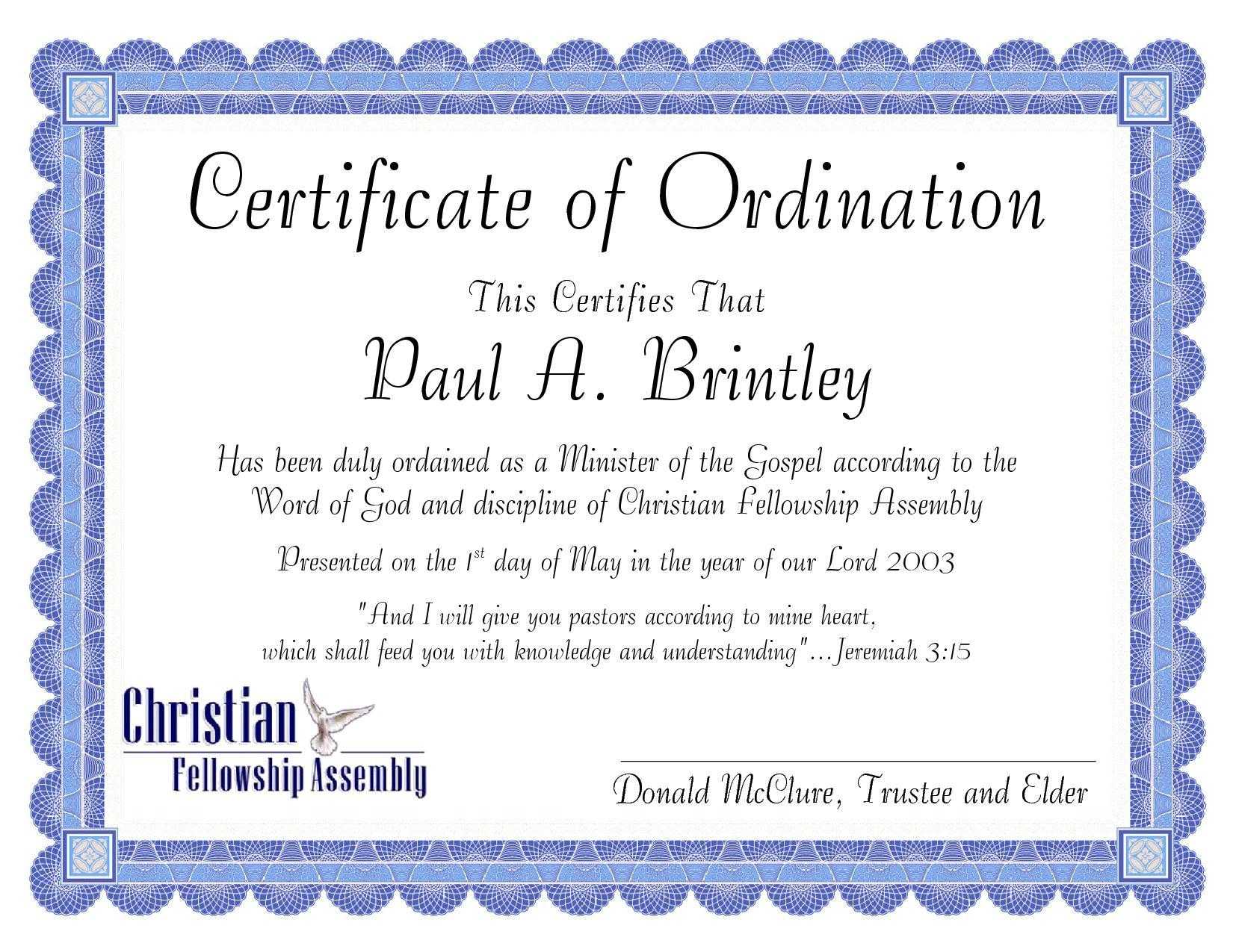 Pastoral Ordination Certificate by Patricia Clay - Issuu Throughout Ordination Certificate Template Pastoral Ordination Certificate by Patricia Clay - Issuu Throughout Ordination Certificate Template