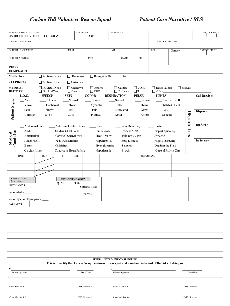 Patient Care Report Template - Fill Online, Printable, Fillable  Throughout Patient Care Report Template