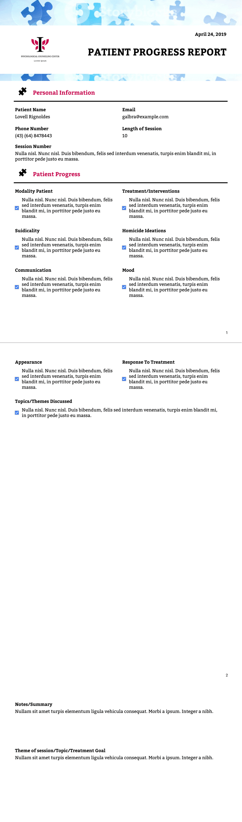 Patient Progress Report Template – PDF Templates  Jotform With Intervention Report Template