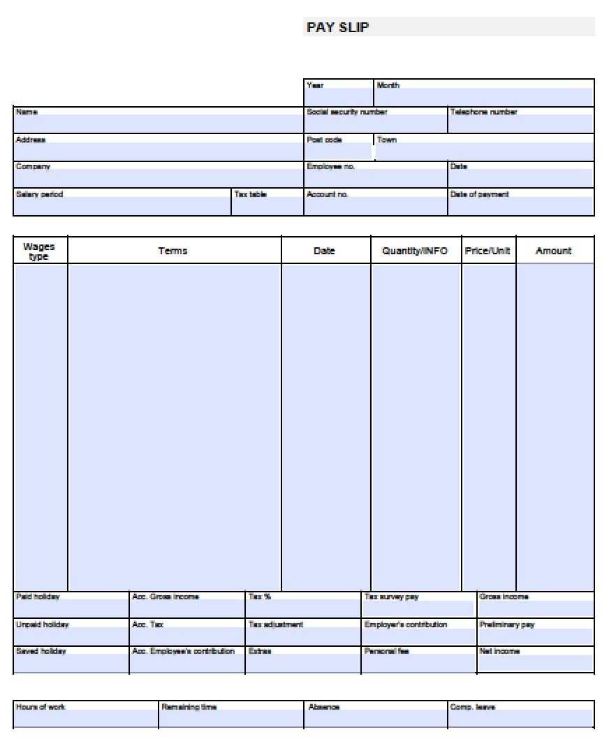 Paycheck Stub With Blank Pay Stubs Template