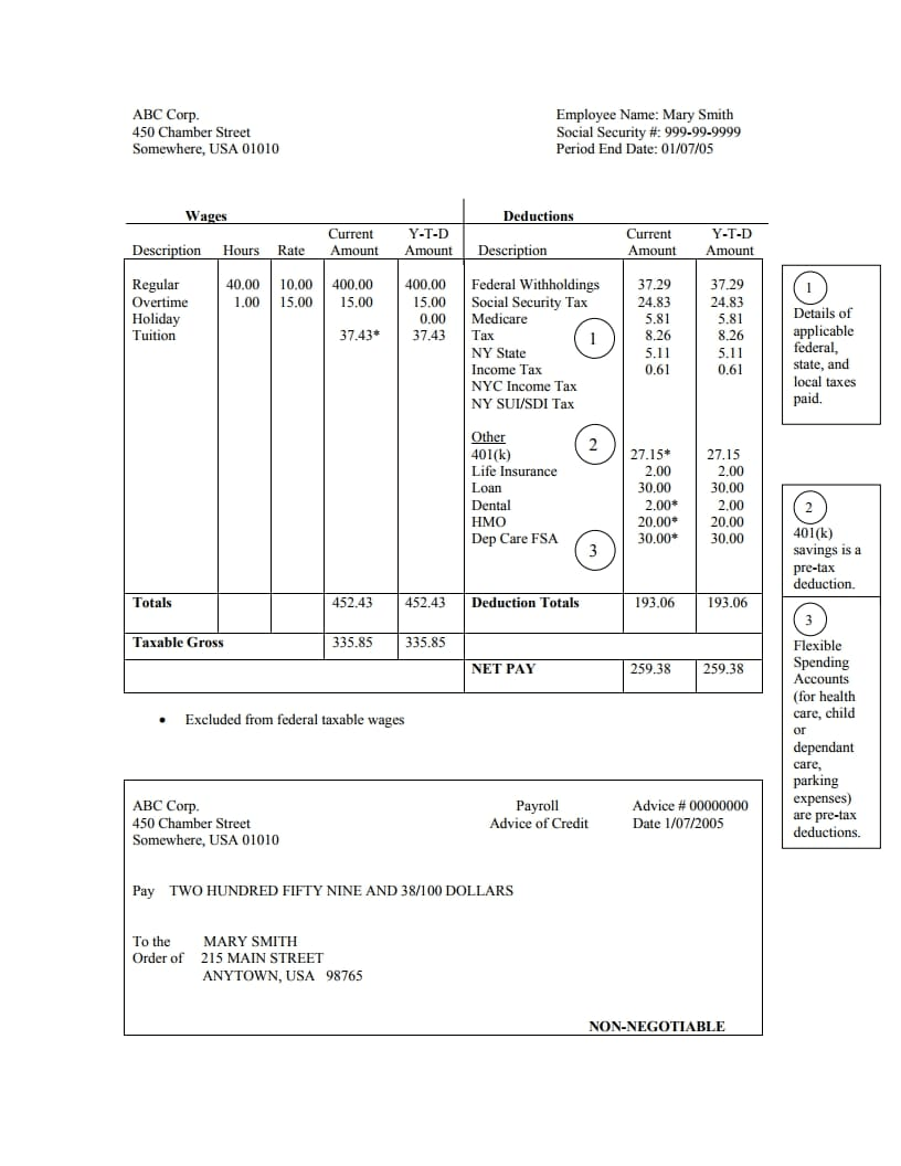 Paystub - Free Download Template Pertaining To Blank Pay Stub Template Word