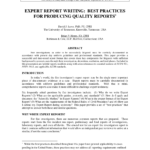 PDF) Expert Report Writing: Best Practices For Producing Quality  Pertaining To Expert Witness Report Template
