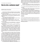 PDF) How to write a conference report