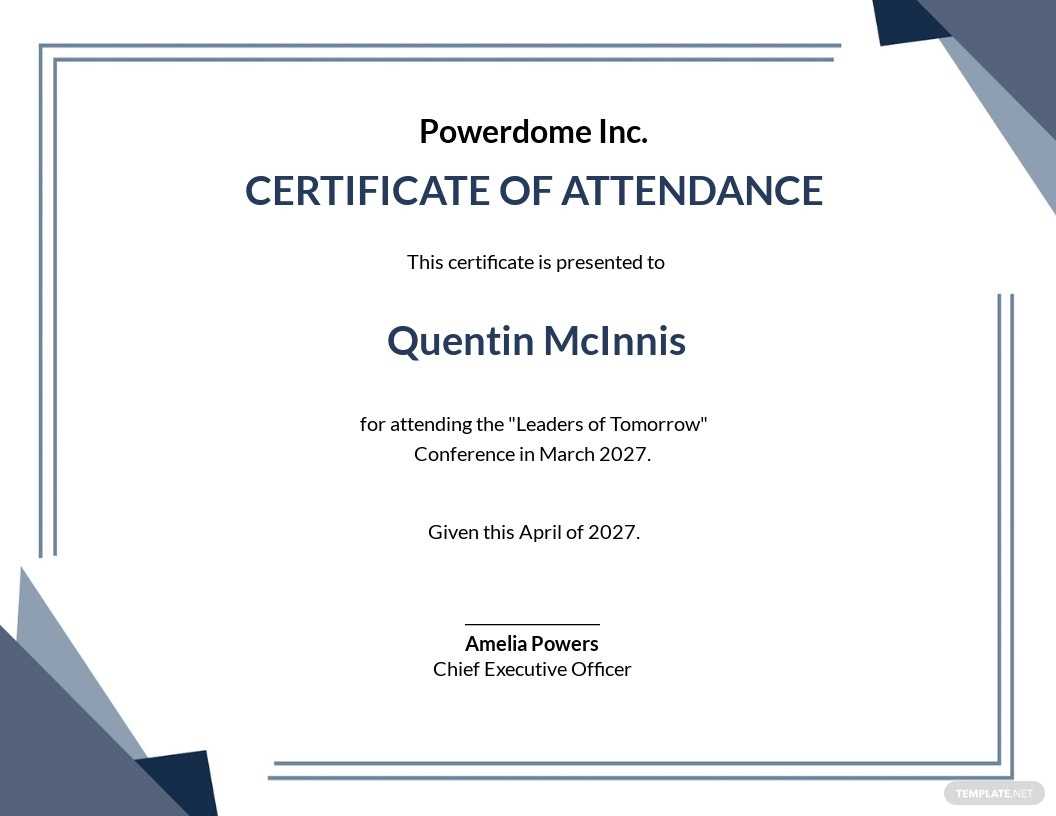 PDF Télécharger Certificate Of Attendance Format Gratuit PDF  Regarding Certificate Of Attendance Conference Template