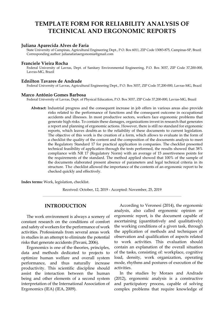 PDF) TEMPLATE FORM FOR RELIABILITY ANALYSIS OF TECHNICAL AND  Within Reliability Report Template