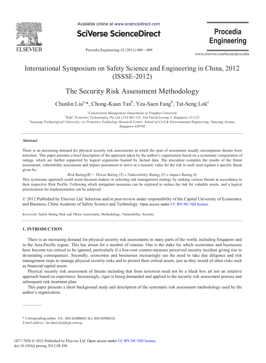 PDF] The Security Risk Assessment Methodology With Physical Security Risk Assessment Report Template