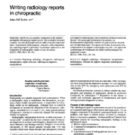 PDF) Writing Radiology Reports In Chiropractic Throughout Chiropractic X Ray Report Template