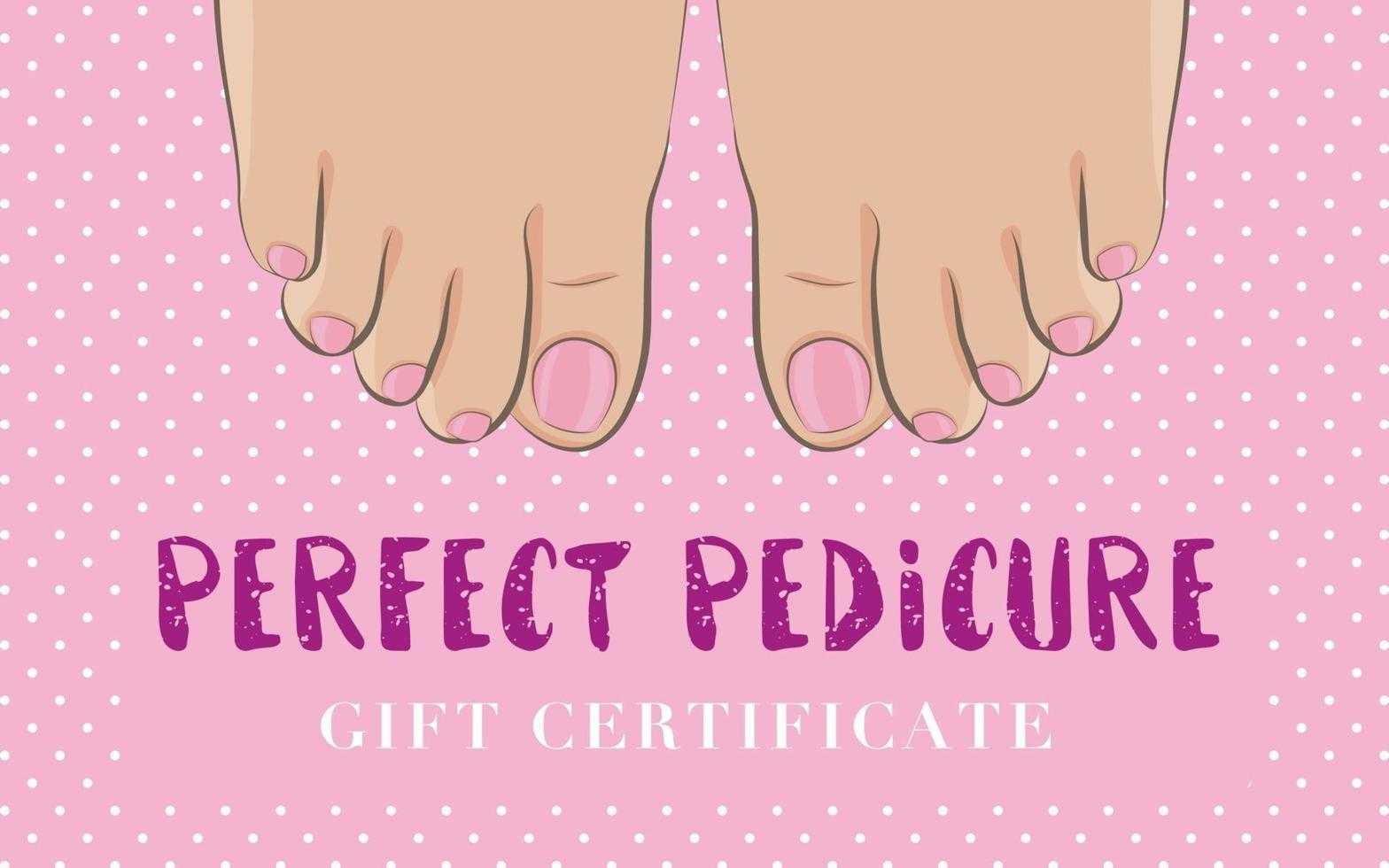 Pedicure gift certificate for a nail salon