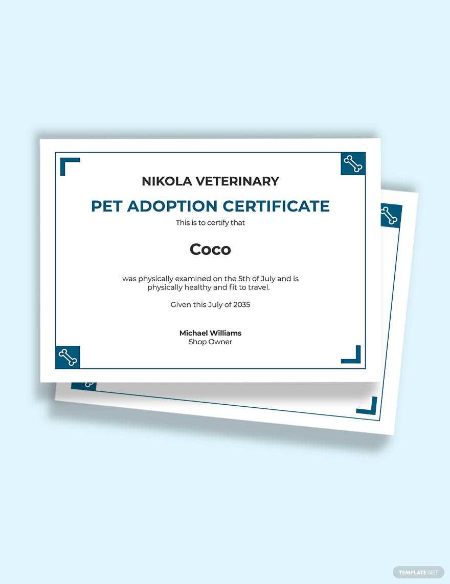 Pet Health Certificate For Travel Template – Word  Template