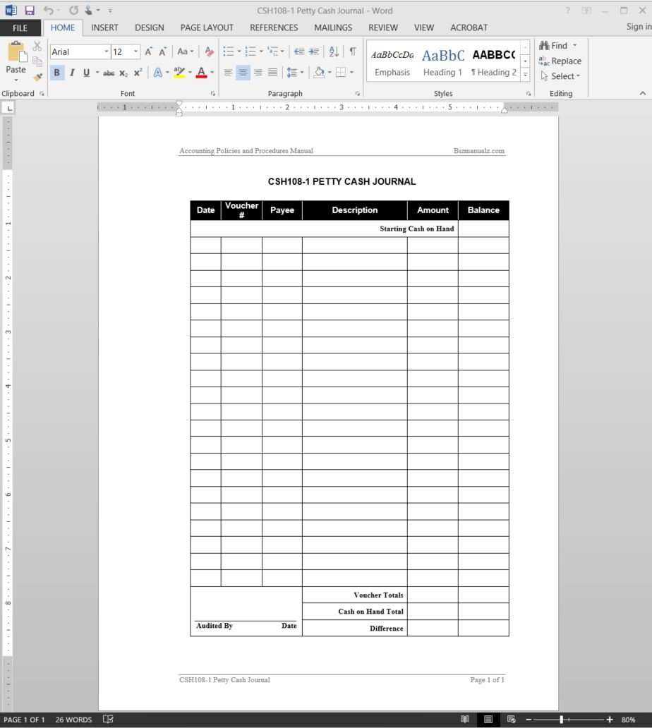 Petty Cash Accounting Journal Template BizManualz For Petty Cash Expense Report Template Petty Cash Accounting Journal Template BizManualz For Petty Cash Expense Report Template
