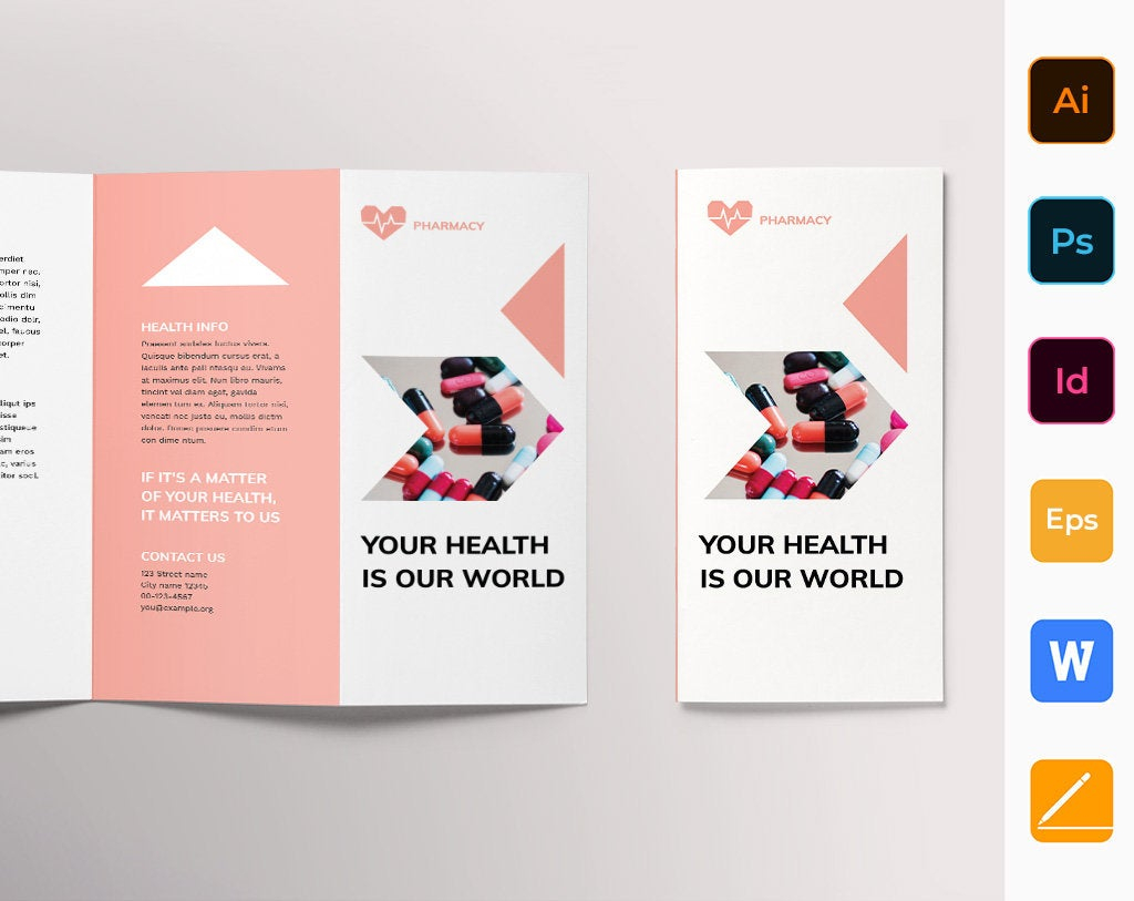 Pharmacy Trifold Brochure Template With Pharmacy Brochure Template Free