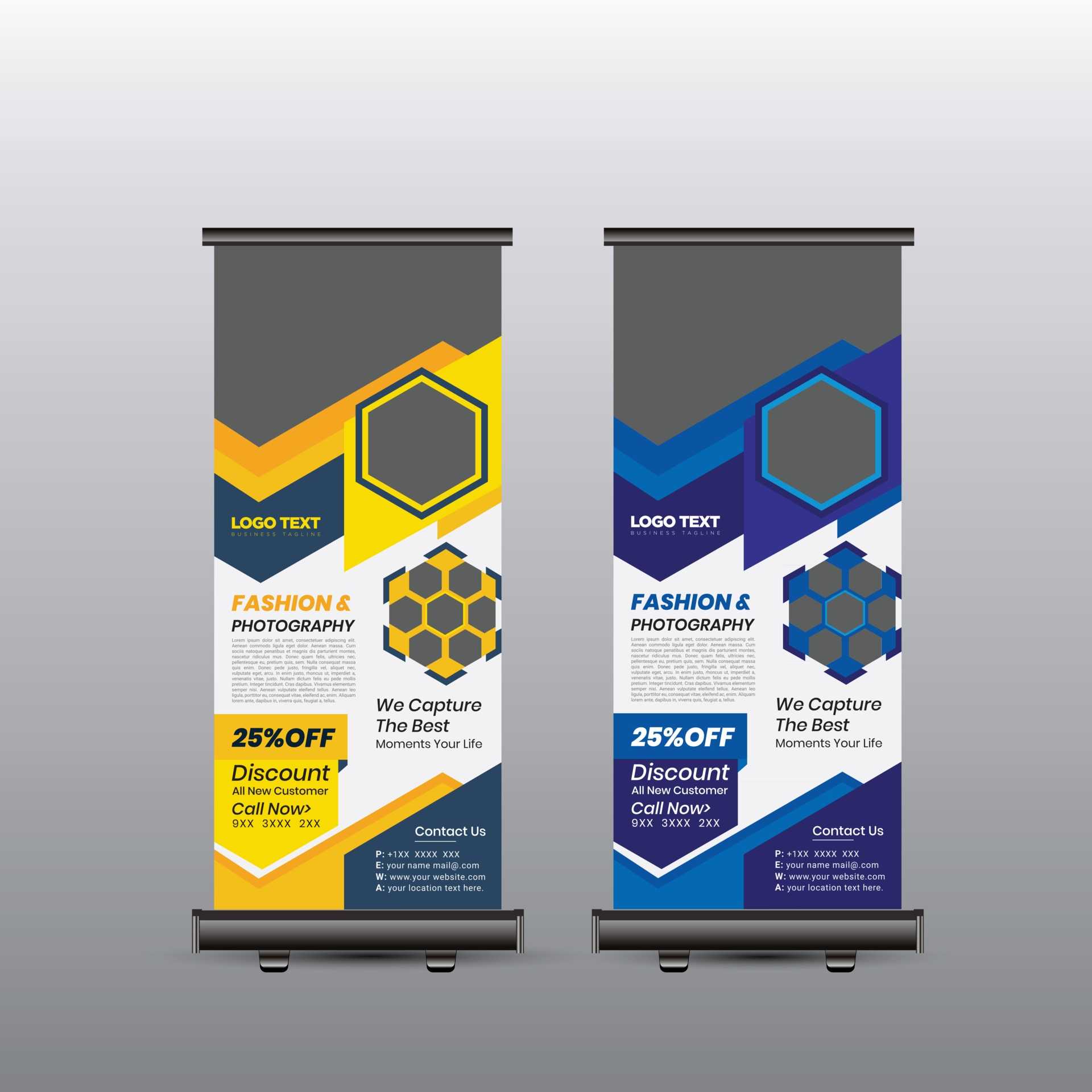 Photography Roll Up Banner Template 10 Vector Art At Vecteezy Intended For Photography Banner Template