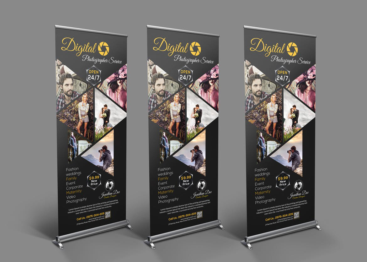 Photography roll up Banner Template on Behance Intended For Photography Banner Template