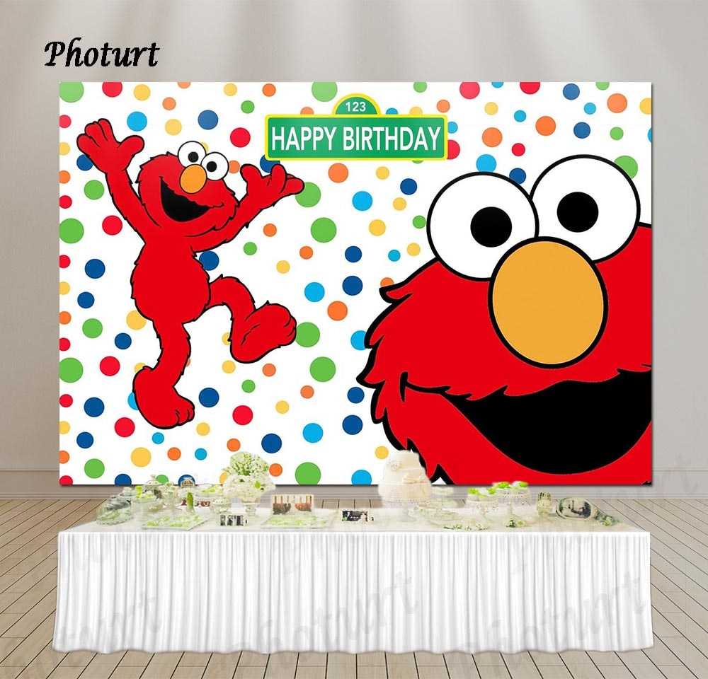 PHOTURT Sesam Straße Hintergrund Kinder Geburtstag Party Hintergrund Rot  Elmo Spielzeug Dolly Dots Vinyl Banner Fotografie Studios Requisiten Pertaining To Sesame Street Banner Template