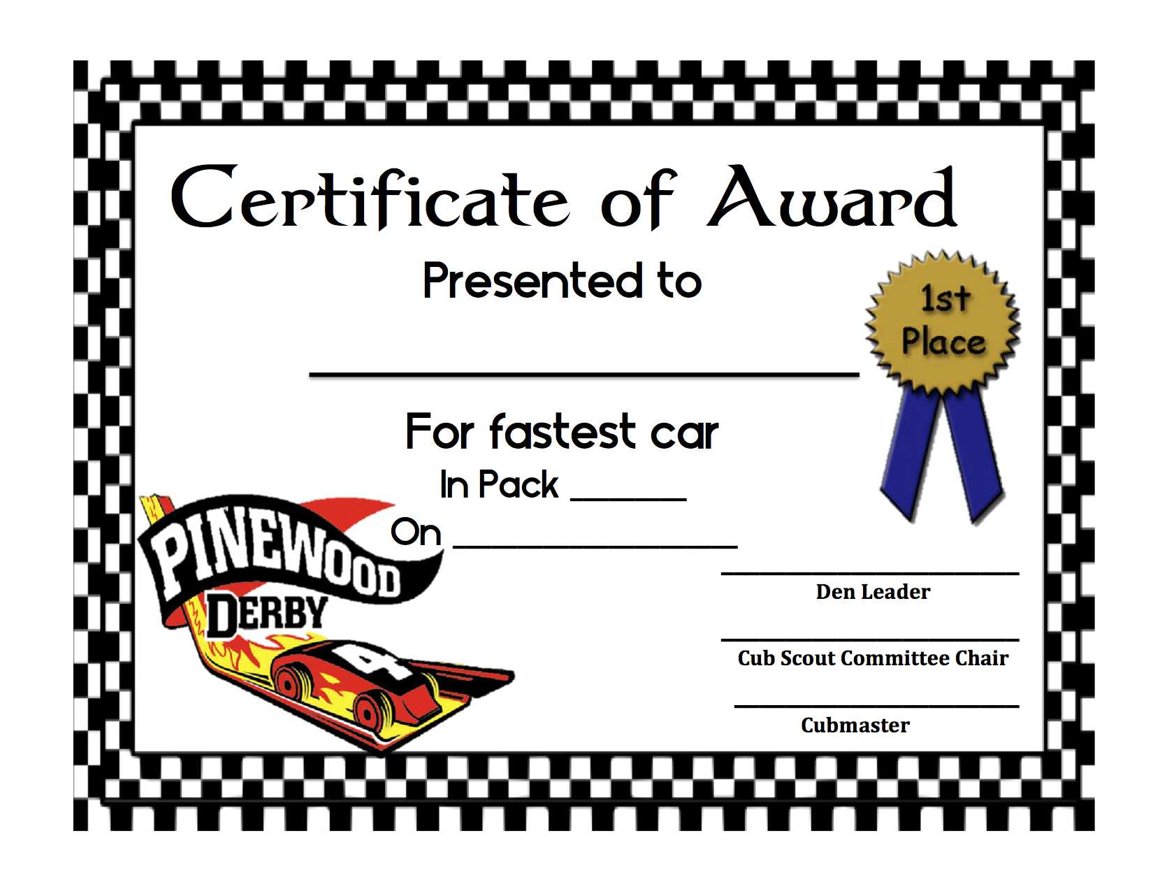 Pinewood Derby  Domesticity at its finest! Within Pinewood Derby Certificate Template