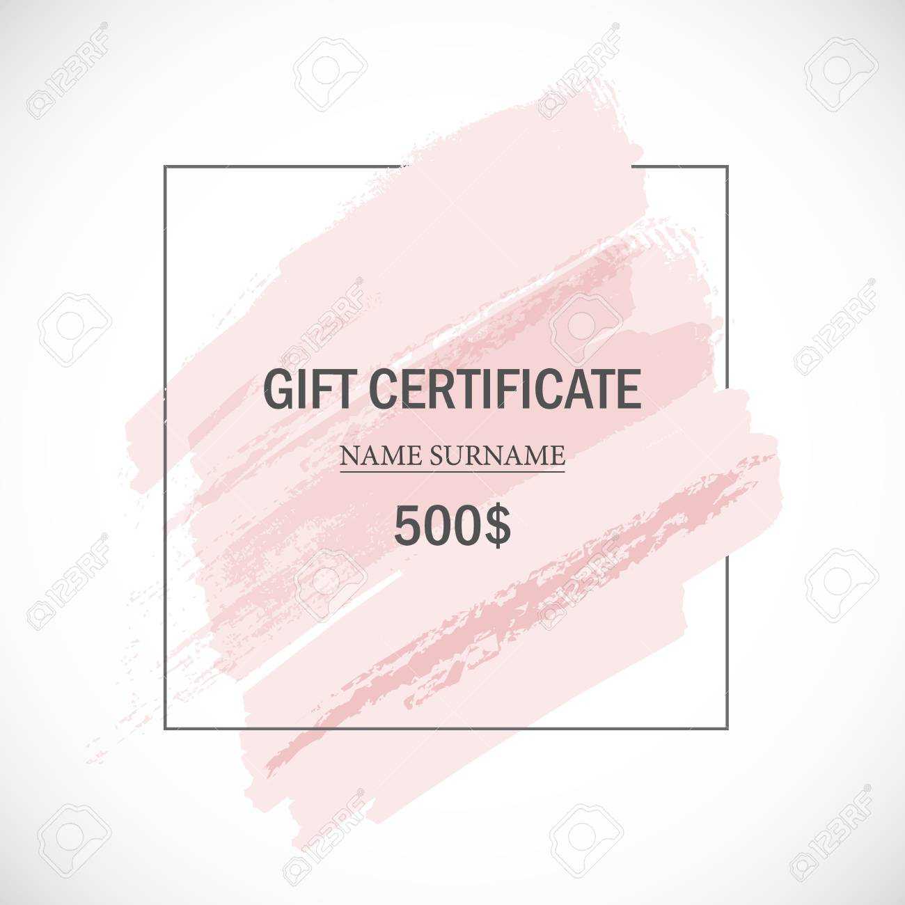 Pink Gift Certificate Template