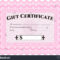 Pink Gift Certificate Template Stock Vector (Royalty Free  Inside Pink Gift Certificate Template