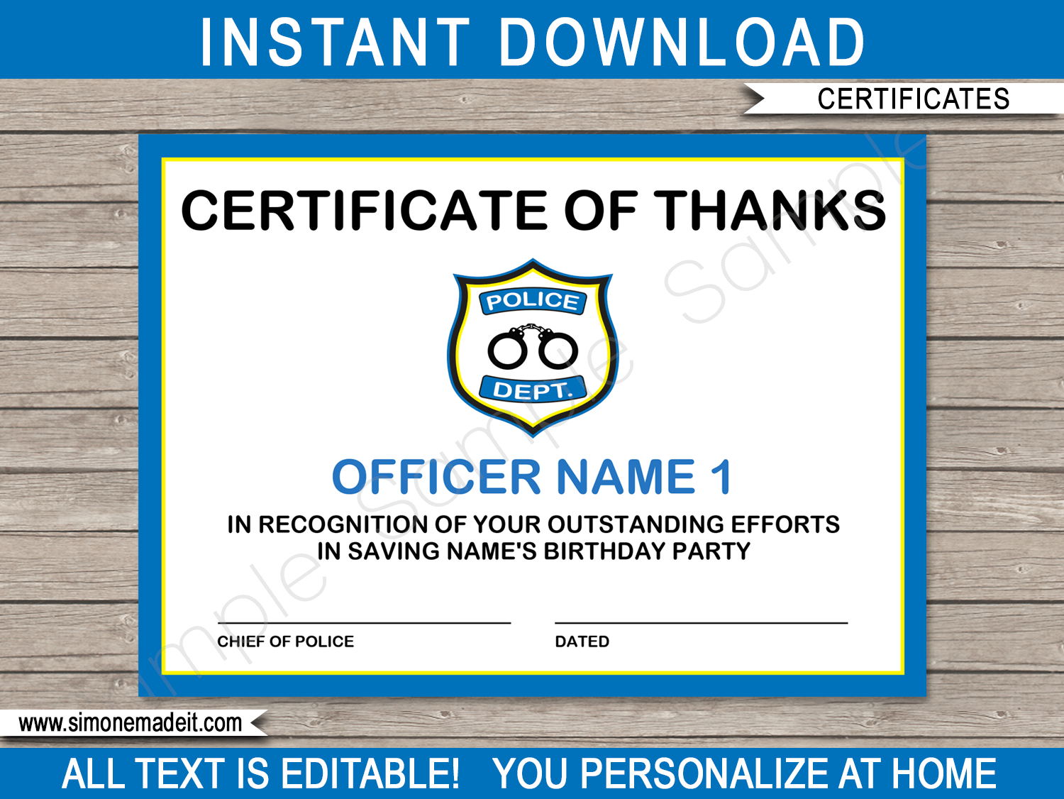 Police Officer Certificate Template Throughout Officer Promotion Certificate Template