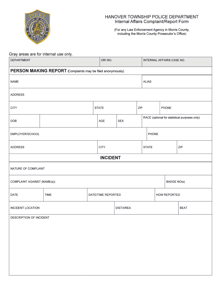 Police Report Template – Fill Online, Printable, Fillable, Blank  Inside Police Incident Report Template