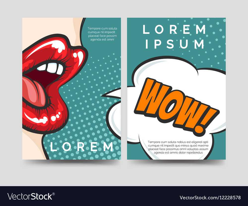 Pop Art Style Brochure Template Royalty Free Vector Image Regarding Pop Up Brochure Template