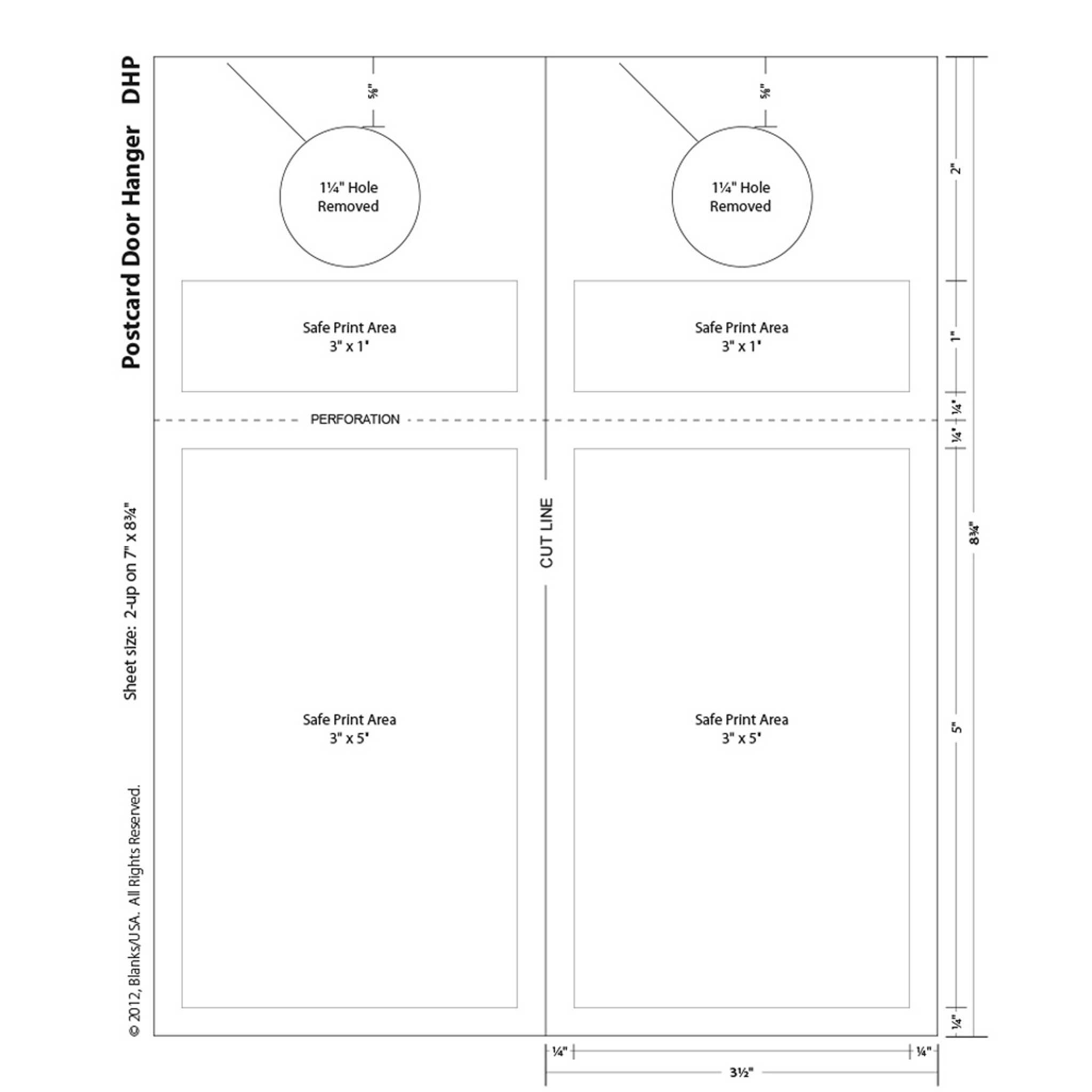 Postcard Door Hanger With Blanks Usa Templates