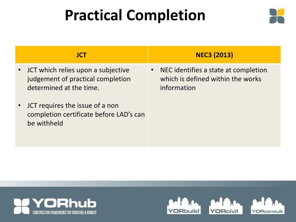 PPT – NEC Vs JCT 10 Th June 10 PowerPoint Presentation, Free  Regarding Practical Completion Certificate Template Jct