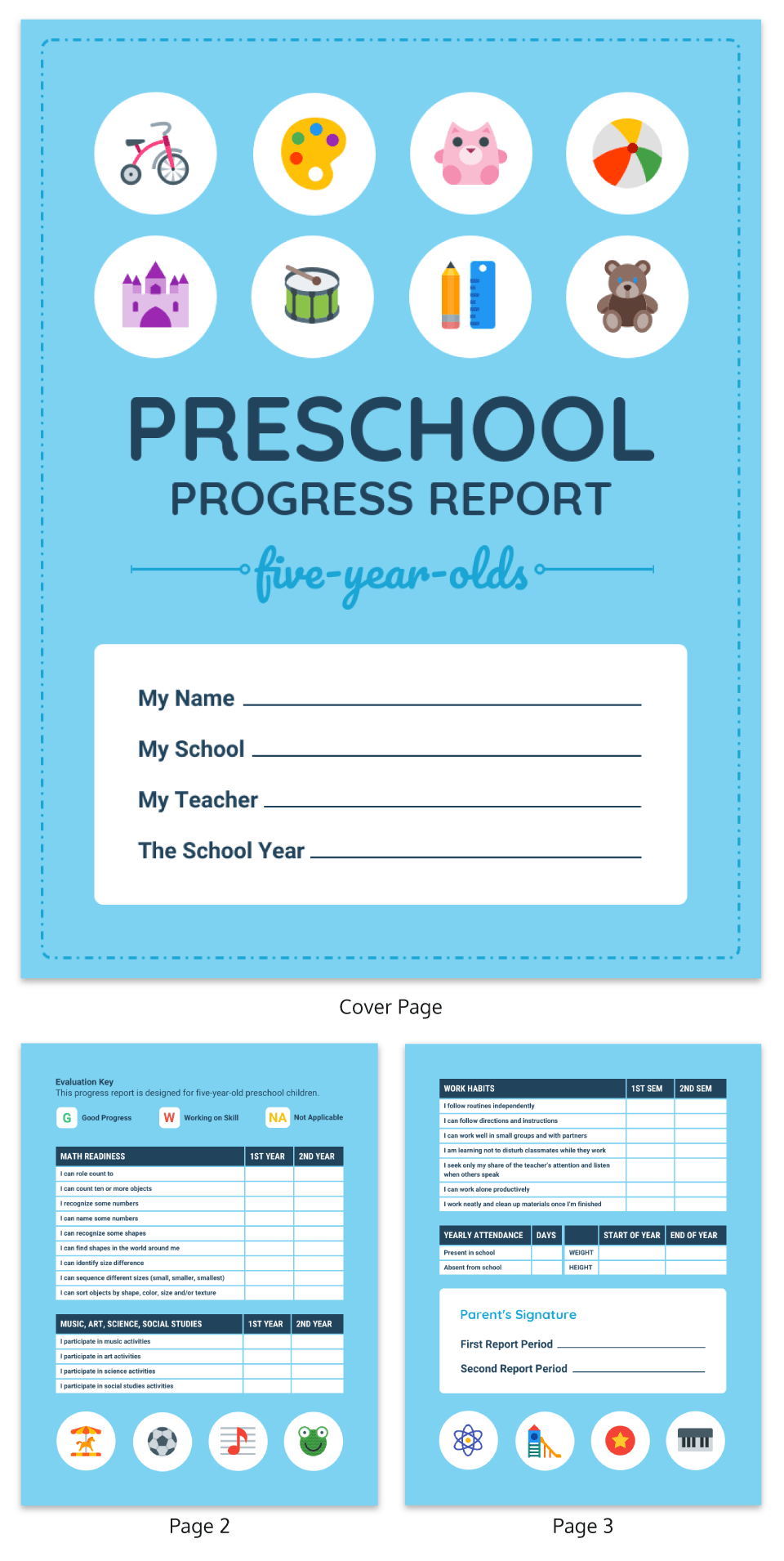 Pre-K Progress Report Regarding Preschool Progress Report Template