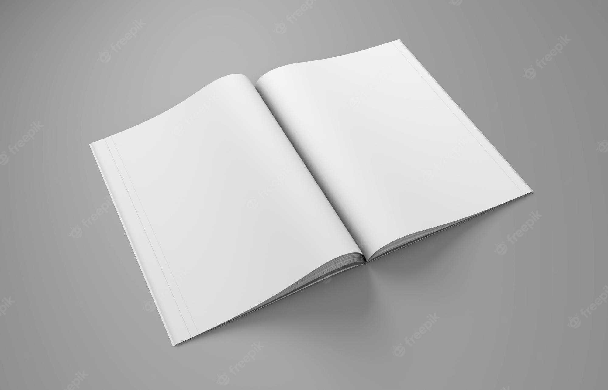 Premium Photo  Open Magazine Mockup Blank Magazine Template For  Inside Blank Magazine Template Psd