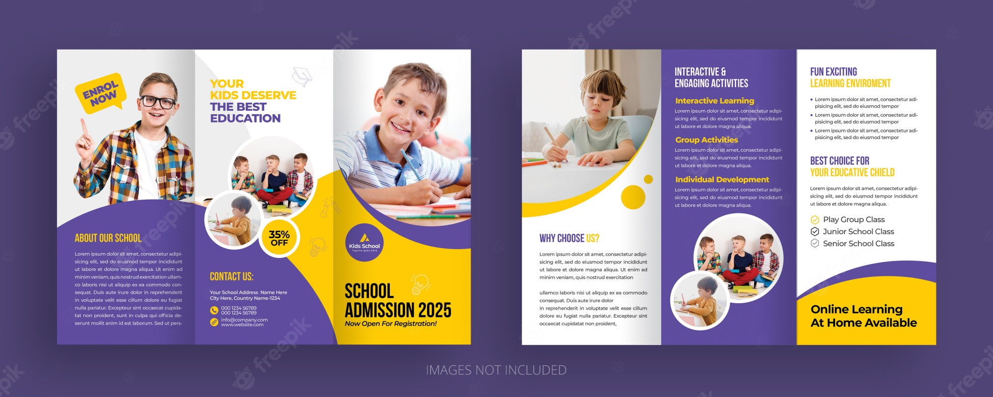Premium PSD  Back to school education admission trifold brochure  With Tri Fold School Brochure Template