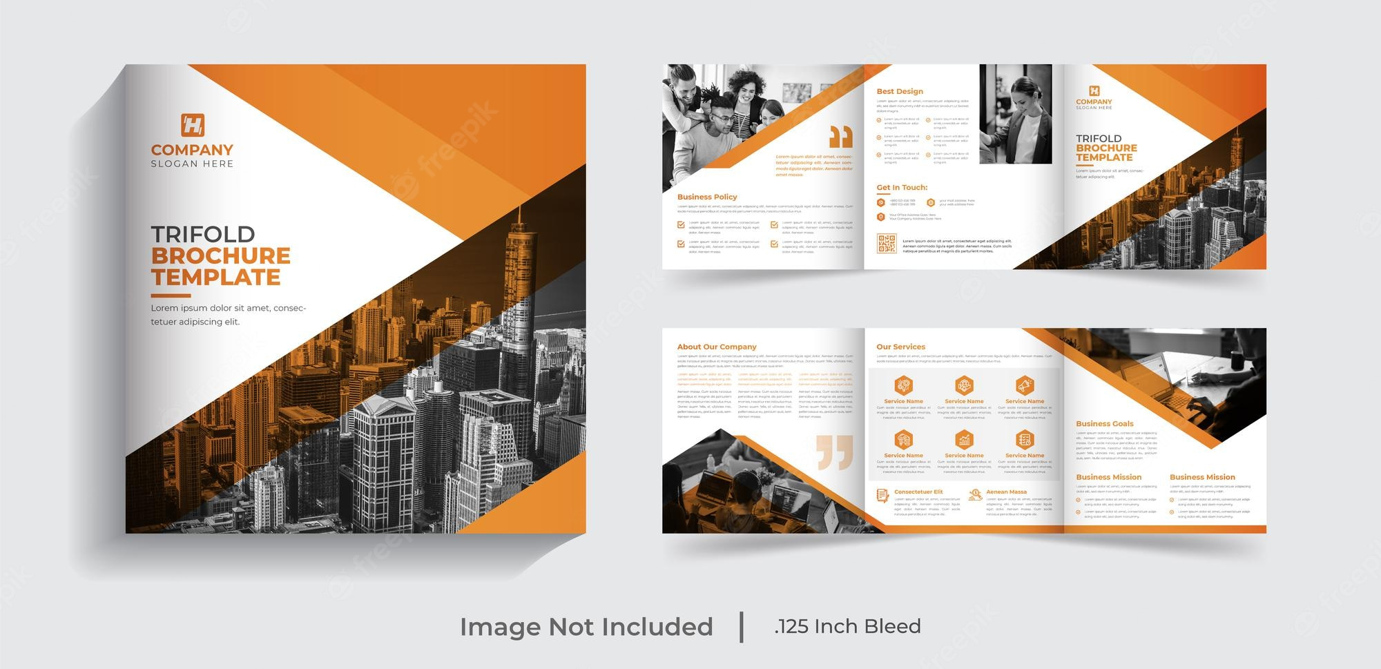 Premium Vector  10 page creative modern corporate square trifold  For 6 Panel Brochure Template