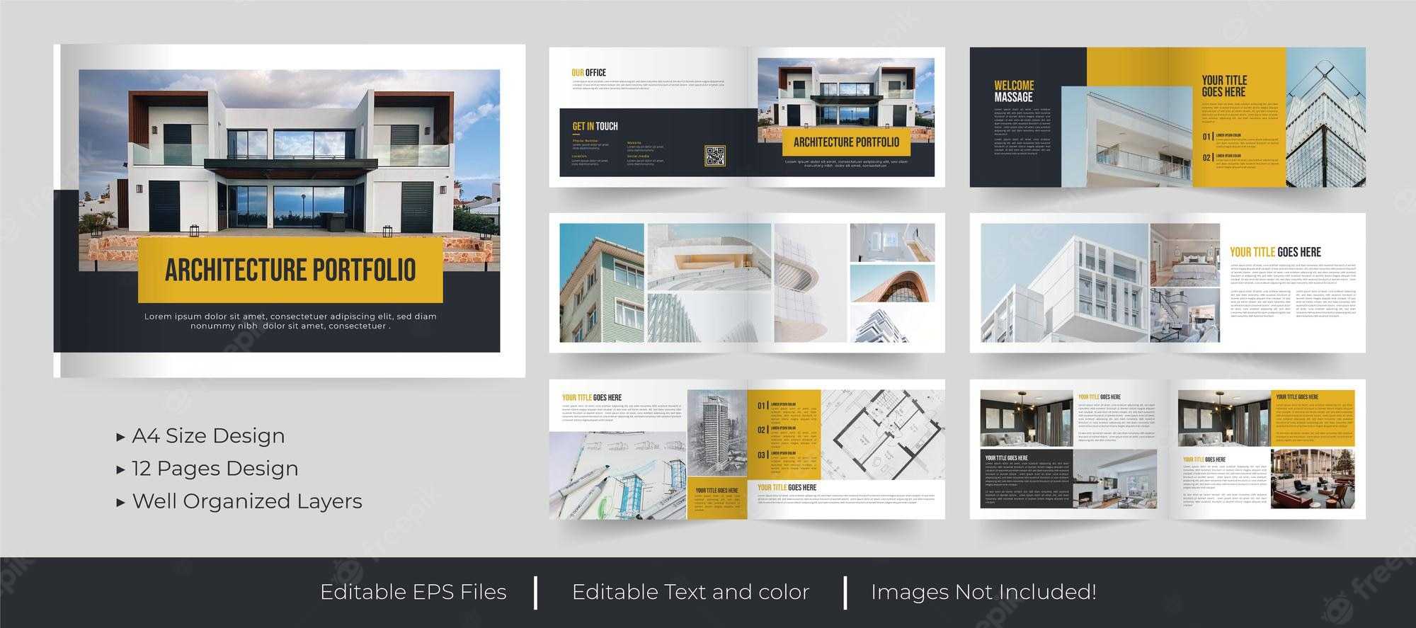 Premium Vector  Architecture portfolio brochure or minimal  Inside Architecture Brochure Templates Free Download