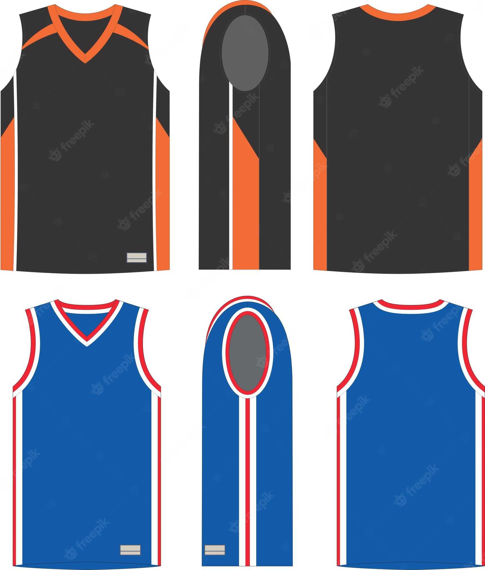 Premium Vector  Basketball Uniform Jerseys Front And Back View  Regarding Blank Basketball Uniform Template