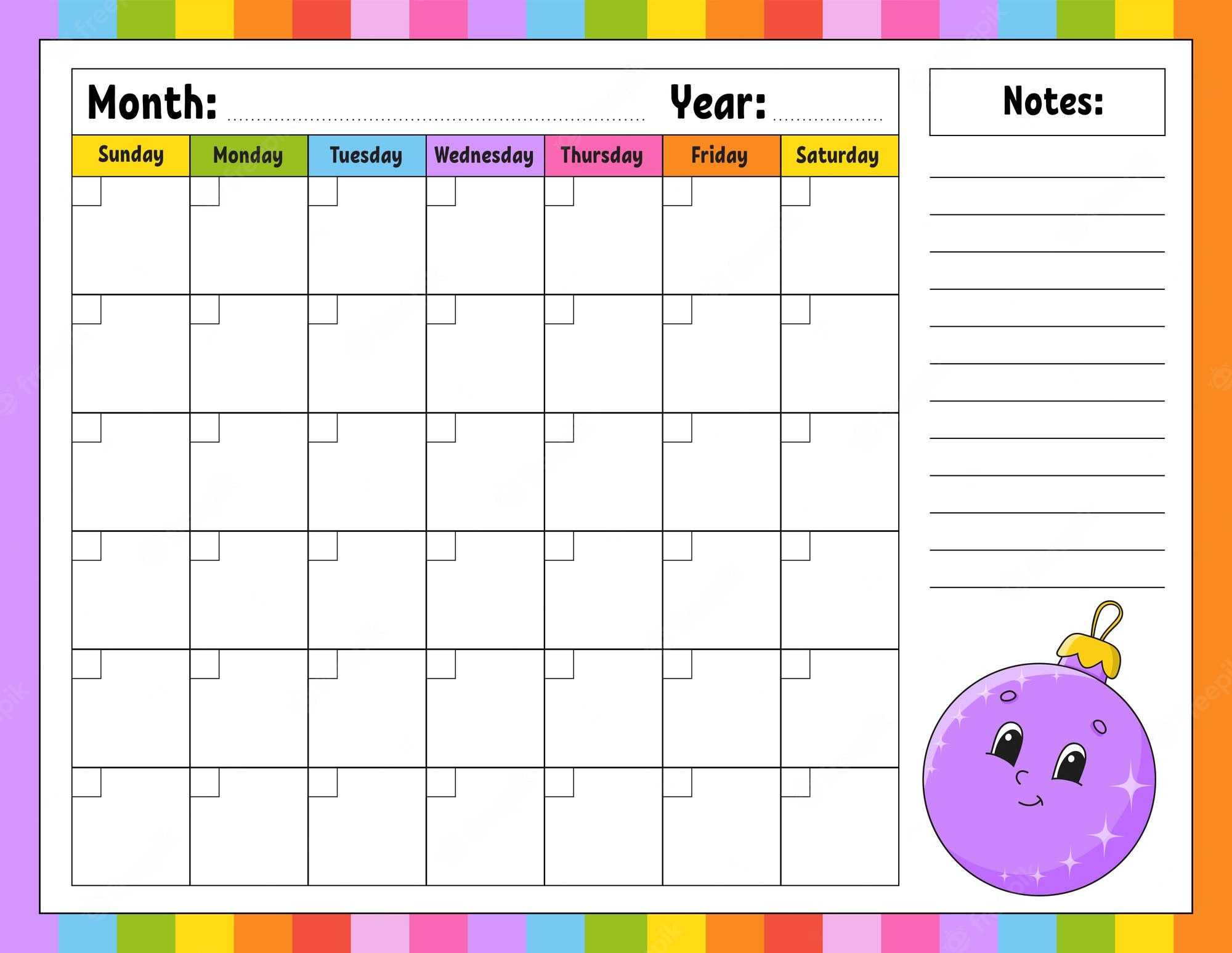 Premium Vector  Blank calendar template for one month without  With Blank One Month Calendar Template