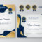 Premium Vector  Blue And Gold Certificate Template