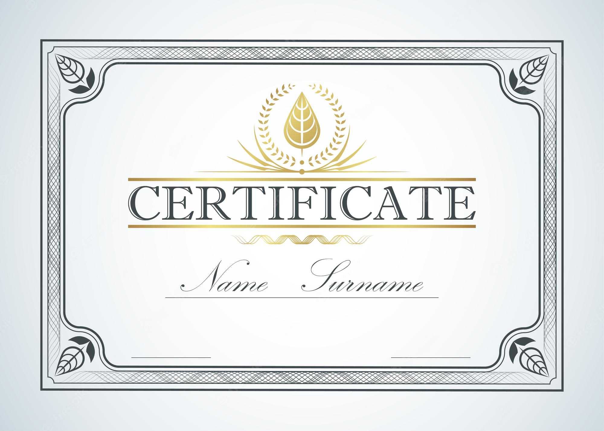 Premium Vector  Certificate border frame template guide design  Regarding Commemorative Certificate Template