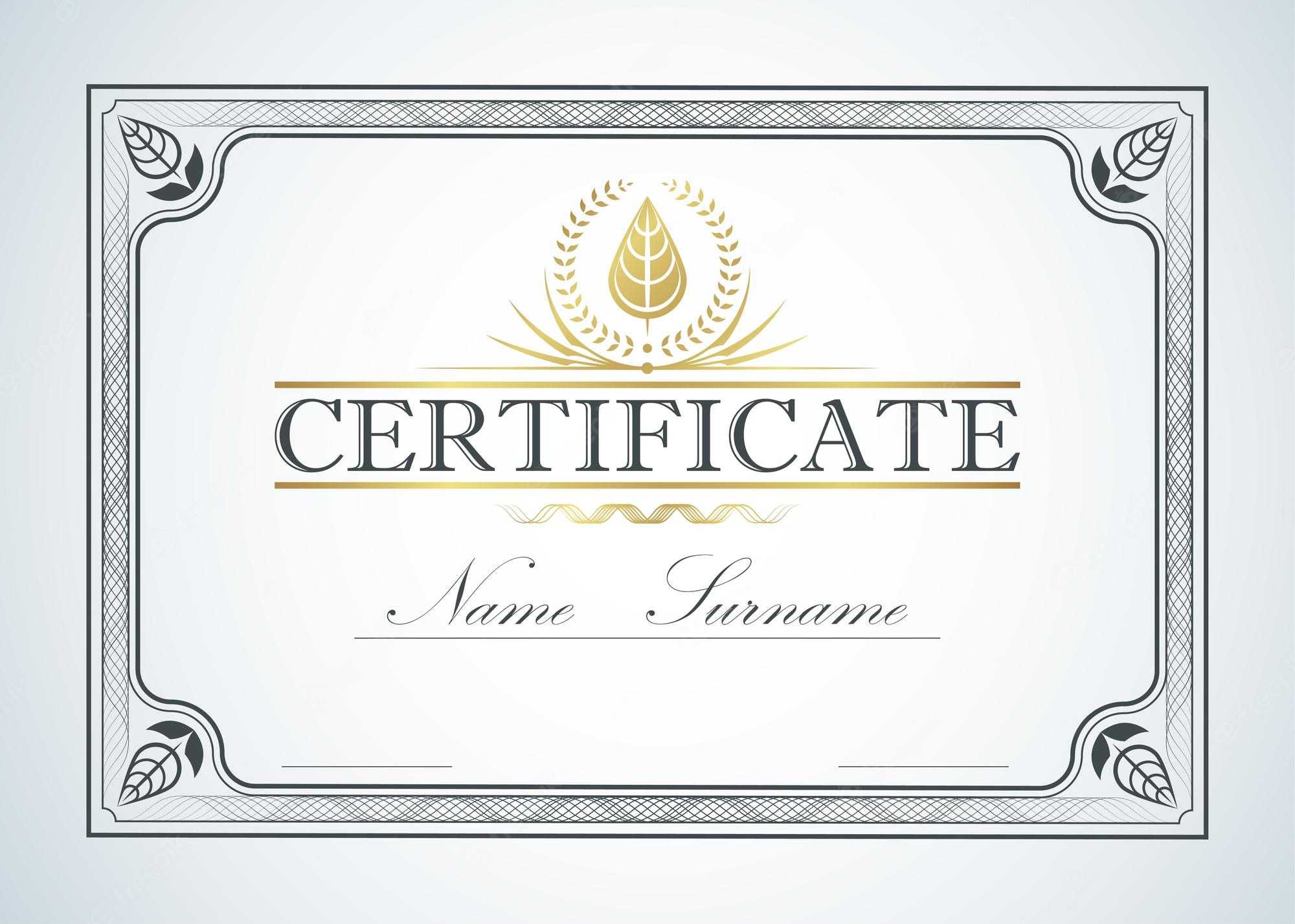 Premium Vector  Certificate border frame template guide design  Regarding Commemorative Certificate Template