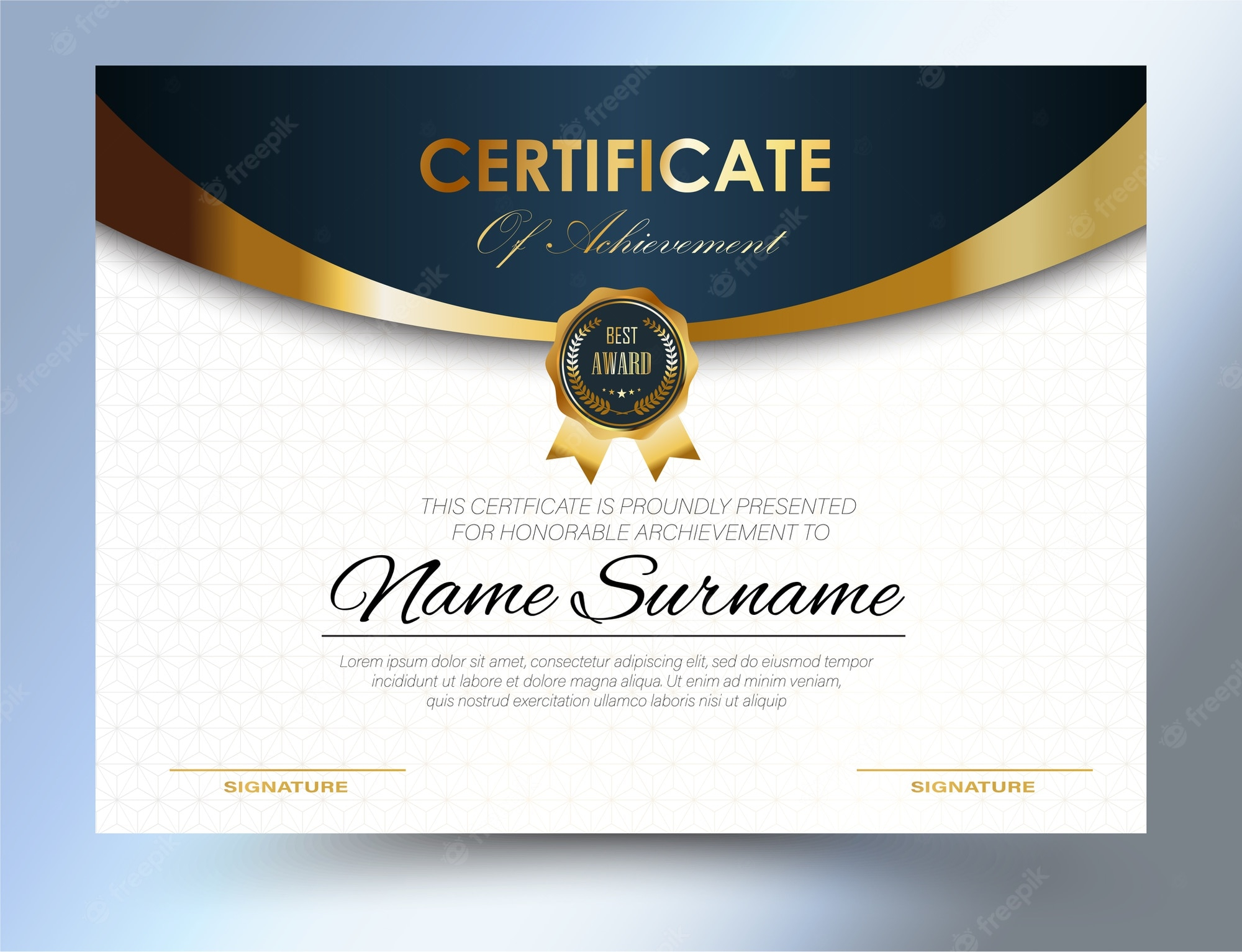 Premium Vector  Certificate template design a10 size Regarding Certificate Template Size