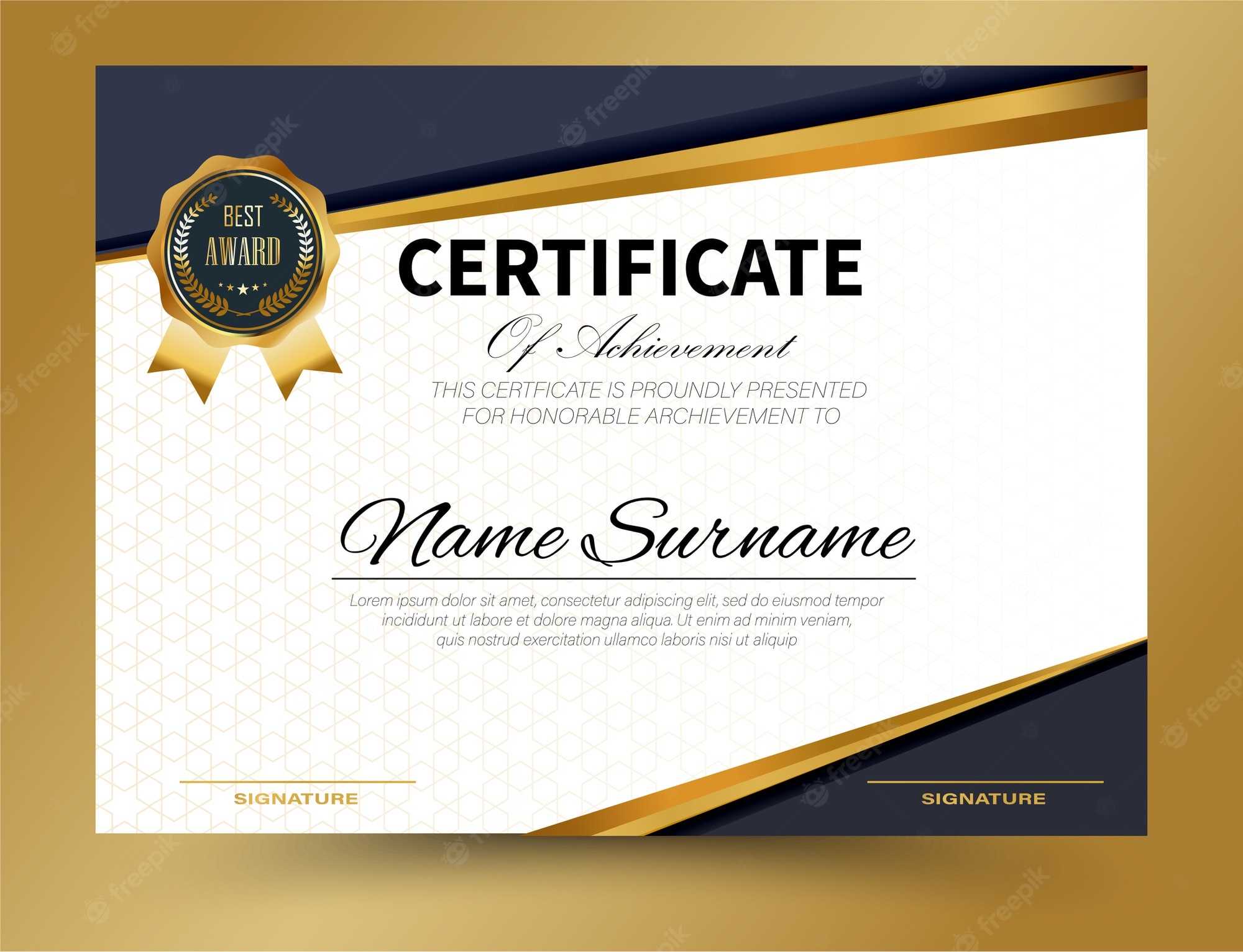 Premium Vector  Certificate template design a10 size Regarding Certificate Template Size