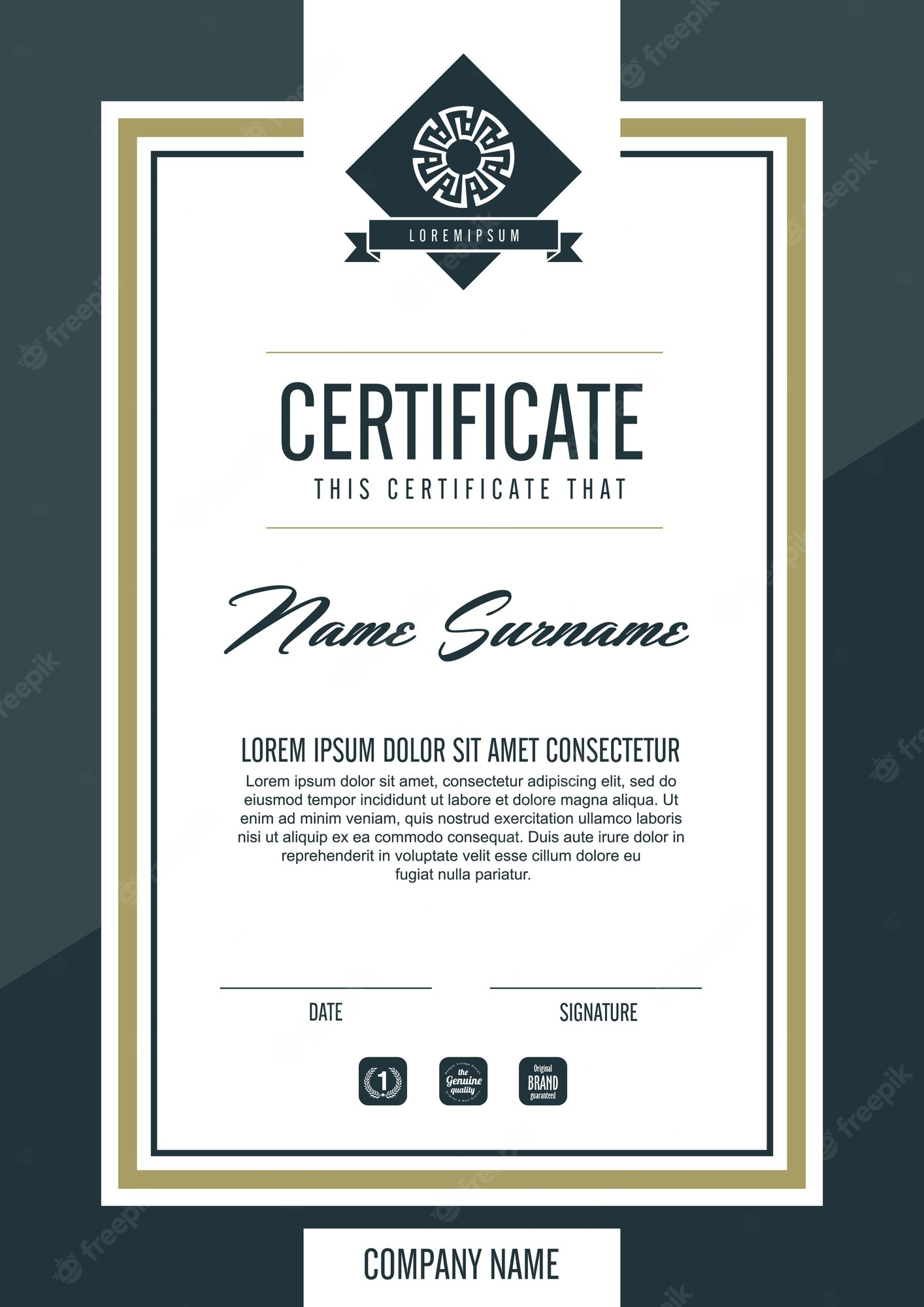 Premium Vector  Certificate template with clean and modern  Inside Qualification Certificate Template