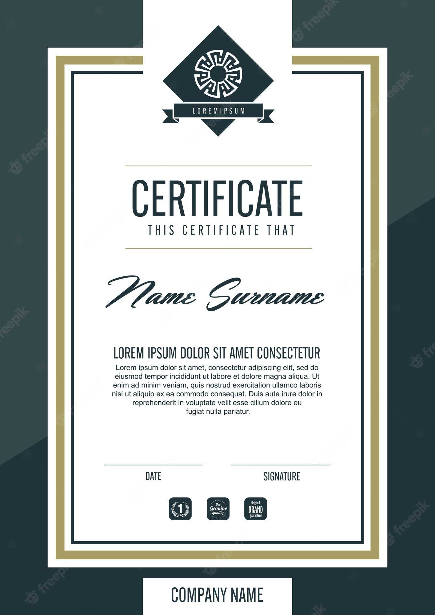 Premium Vector  Certificate Template With Clean And Modern  Inside Qualification Certificate Template