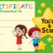Premium Vector  Certificate Template With Kids And Stars Regarding Star Award Certificate Template