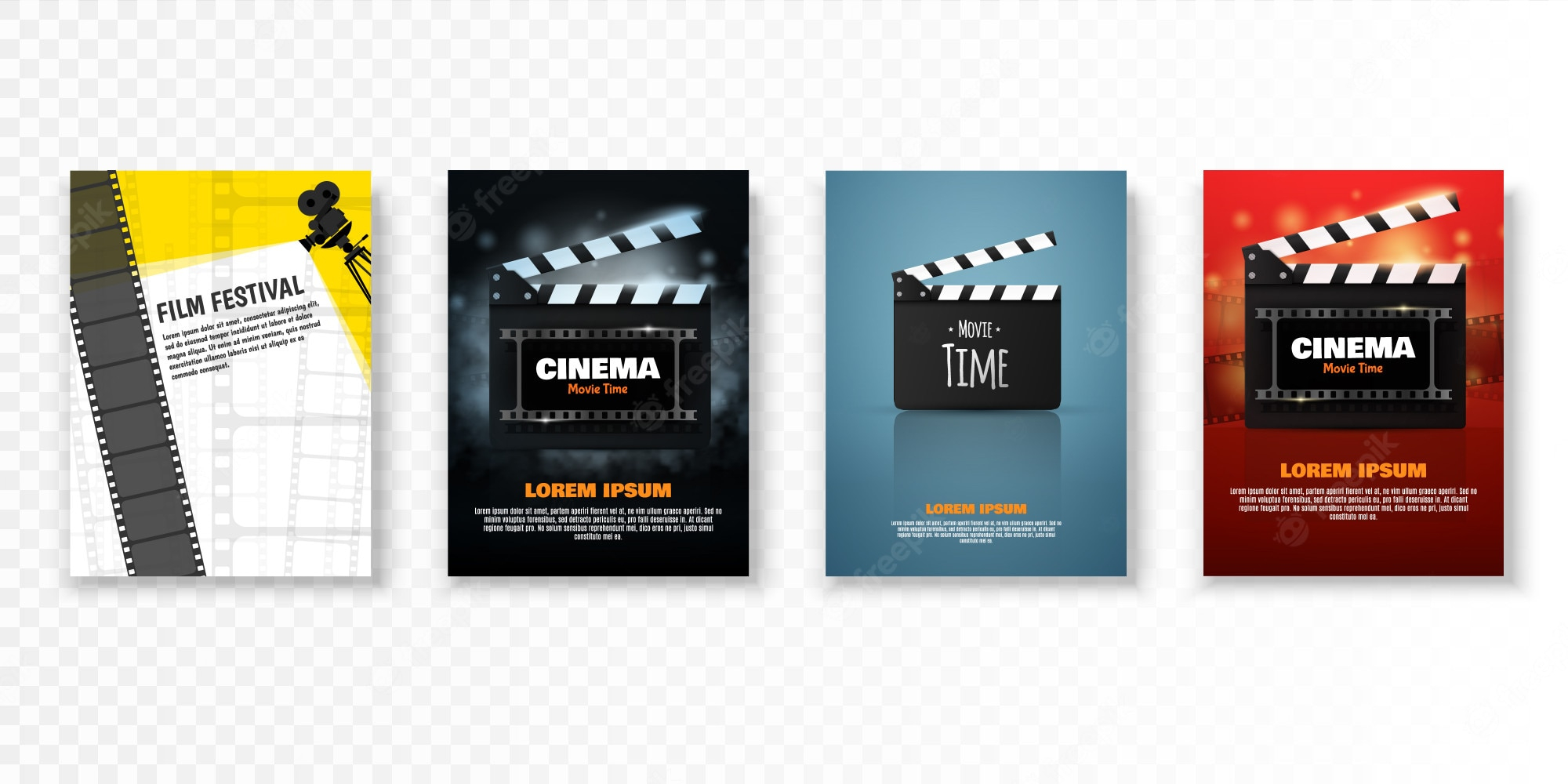 Premium Vector  Cinema festival poster or flyer template