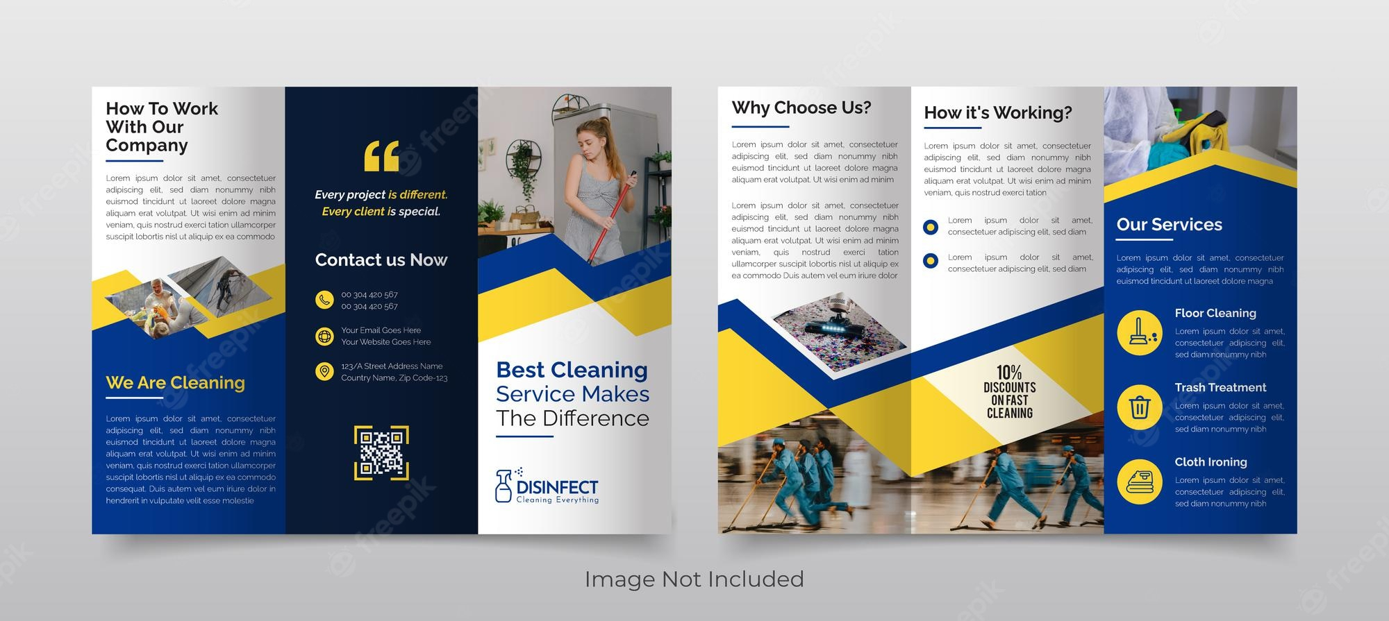 Premium Vector  Cleaning service trifold brochure template Throughout Cleaning Brochure Templates Free