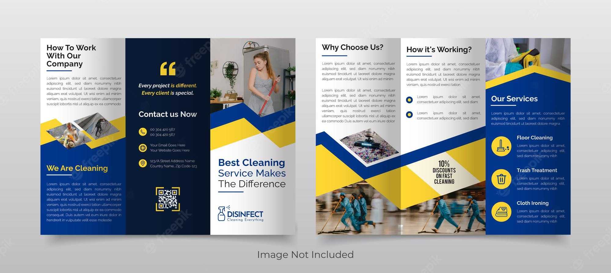 Premium Vector  Cleaning Service Trifold Brochure Template Throughout Cleaning Brochure Templates Free