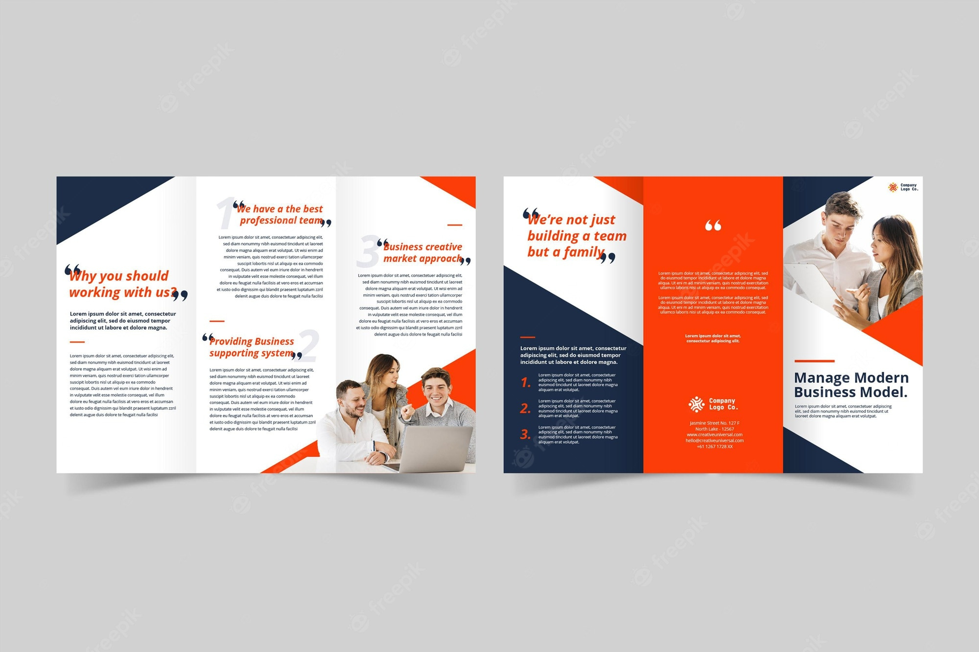 Premium Vector  Double-sided trifold brochure print template Inside Double Sided Tri Fold Brochure Template