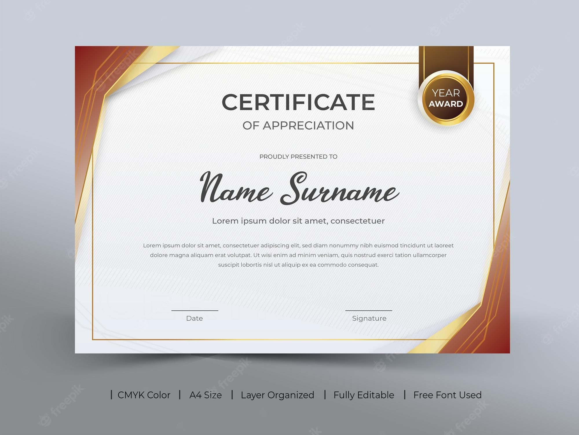 Premium Vector  Gradient elegant modern printable certificate  With Elegant Certificate Templates Free