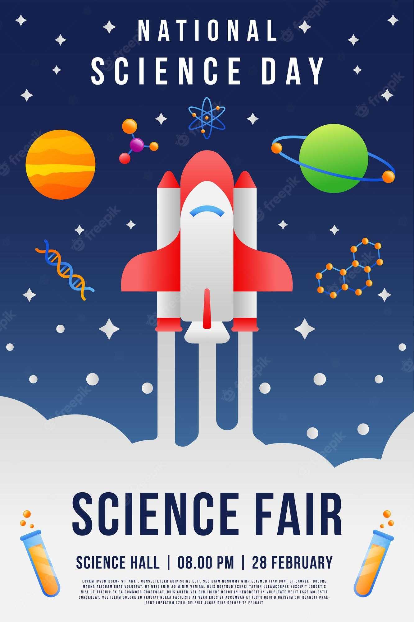 Premium Vector Gradient national science day vertical poster Regarding Science Fair Banner Template Premium Vector Gradient national science day vertical poster Regarding Science Fair Banner Template